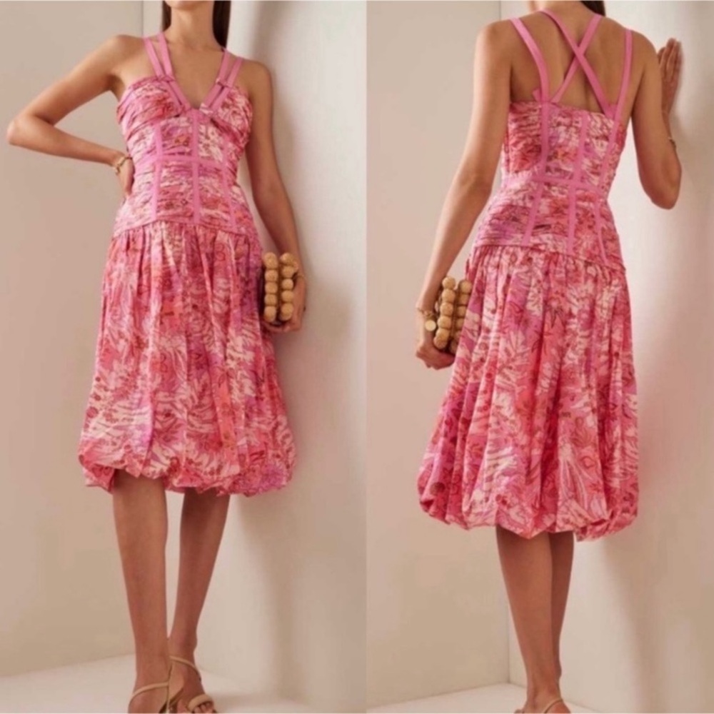 NWT ULLA JOHNSON Kaia Cotton Midi Dress Sz 4